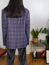 Load image into Gallery viewer, Second hand Ben Sherman blazer jacket check checker tartan purple unisex men 54 L
