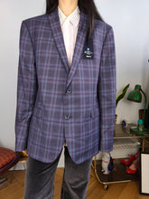 Load image into Gallery viewer, Second hand Ben Sherman blazer jacket check checker tartan purple unisex men 54 L
