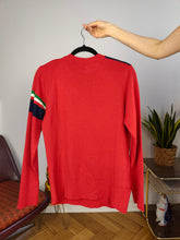 Load image into Gallery viewer, Vintage wool sweater S | pullover knit knitted jumper red stripes Italy Cisio
