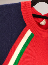 Load image into Gallery viewer, Vintage wool sweater S | pullover knit knitted jumper red stripes Italy Cisio
