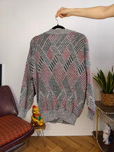Load image into Gallery viewer, Vintage wool cardigan M L | Guy Laroche grey knit knitted sweater pattern women unisex men
