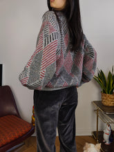 Load image into Gallery viewer, Vintage wool cardigan M L | Guy Laroche grey knit knitted sweater pattern women unisex men
