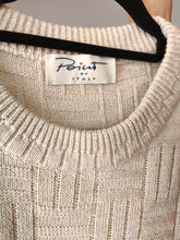 Load image into Gallery viewer, Vintage cotton sweater M L | structural linen pullover knit jumper white beige women unisex men
