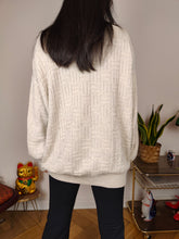 Load image into Gallery viewer, Vintage cotton sweater M L | structural linen pullover knit jumper white beige women unisex men

