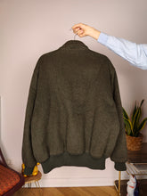 Load image into Gallery viewer, Vintage wool bomber jacket L | khaki green winter coat unisex men
