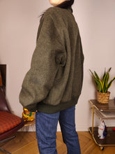 Load image into Gallery viewer, Vintage wool bomber jacket L | khaki green winter coat unisex men
