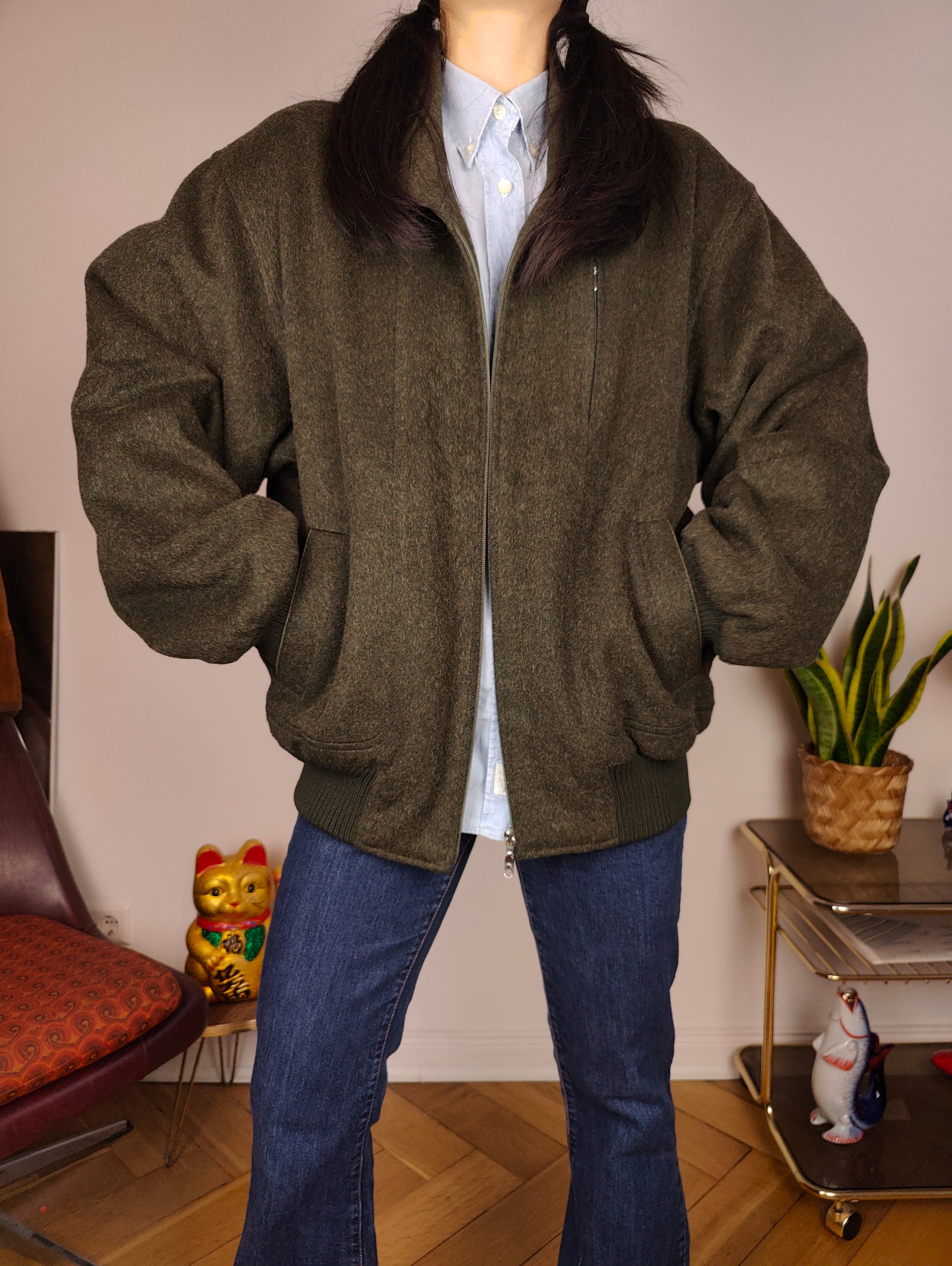 ジャケット・アウター vintage wool bomber jacket sullen ours vintage wool bomber jacket sullen ours