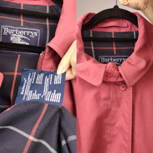 Load image into Gallery viewer, Vintage Burberry blouson bomber jacket designer red coat novacheck women men 12 REG M-L
