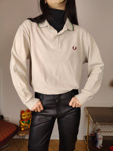 Load image into Gallery viewer, Vintage Fred Perry polo shirt S M | long sleeve beige cotton sweater women

