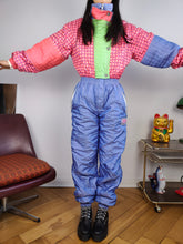 Load image into Gallery viewer, Vintage Duibos ski suit XS S | snow snowboard winter pink purple checker sport jumpsuit women
