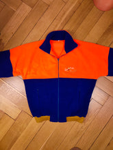 Load image into Gallery viewer, Vintage fleece jacket pullover jumper cardigan blue orange thick ski embroidery unisex men XL
