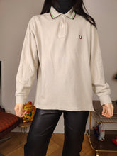 Load image into Gallery viewer, Vintage Fred Perry polo shirt S M | long sleeve beige cotton sweater women
