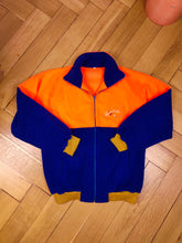 Load image into Gallery viewer, Vintage fleece jacket pullover jumper cardigan blue orange thick ski embroidery unisex men XL
