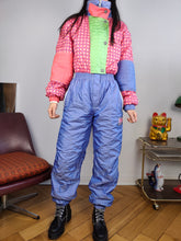 Load image into Gallery viewer, Vintage Duibos ski suit XS S | snow snowboard winter pink purple checker sport jumpsuit women
