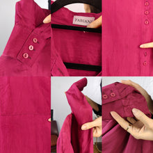 Load image into Gallery viewer, Vintage silk shirt blouse M-L | pink long sleeve button up plain Fabiani women
