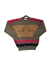 Load image into Gallery viewer, The Iceberg Lion King Sweater | Vintage 90s rare designer Iceberg x Lion King Oscar Hollywood cotton sweater pullover knitted jumper embroidery brown green red men unisex L-XL
