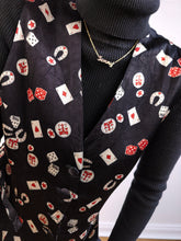 Load image into Gallery viewer, The Casino Black Waistcoat Vest | Vintage black crazy pattern party sleeveless cards games S
