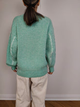Load image into Gallery viewer, The Chunky Mint Knit | Vintage wool mix sweater jumper pullover cable knit plain green blue M
