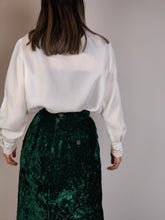 Load image into Gallery viewer, The White Snow Embroidery Blouse | Vintage white blouse floral embroidery collar bavarian cottage core prairie lace S
