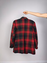 Load image into Gallery viewer, The Tartan Wool Red Green Blazer | Vintage wool blend jacket red green plaid check checkered pattern Italian S-M
