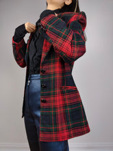 Load image into Gallery viewer, The Tartan Wool Red Green Blazer | Vintage wool blend jacket red green plaid check checkered pattern Italian S-M
