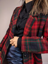 Load image into Gallery viewer, The Tartan Wool Red Green Blazer | Vintage wool blend jacket red green plaid check checkered pattern Italian S-M
