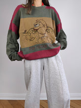 Load image into Gallery viewer, The Iceberg Lion King Sweater | Vintage 90s rare designer Iceberg x Lion King Oscar Hollywood cotton sweater pullover knitted jumper embroidery brown green red men unisex L-XL
