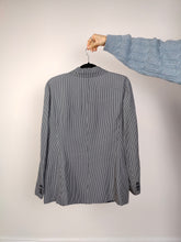 Load image into Gallery viewer, The Versus Versace Blazer Jacket | Vintage designer Versus by Gianni Versace white blue black stripe jacket preppy 34/48 S-M
