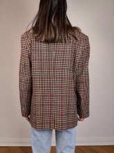 Load image into Gallery viewer, The Wool Chestnut Check Blazer | Vintage wool mix checkered pattern plaid brown red jacket Italian IT48 M
