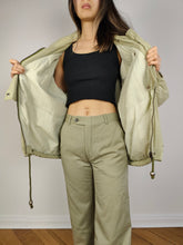 Load image into Gallery viewer, The Colmar Sage Green Bomber Jacket | Vintage Colmar embroidery floral flower light blouson summer spring women jacket L
