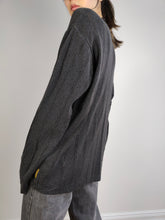 Load image into Gallery viewer, The Armani Jeans Grey Sweater | Vintage designer Armani Jeans cotton mix knit knitted pullover jumper gray V-neck Italian unisex men women M-L
