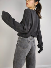 Load image into Gallery viewer, The Armani Jeans Grey Sweater | Vintage designer Armani Jeans cotton mix knit knitted pullover jumper gray V-neck Italian unisex men women M-L
