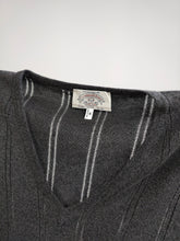 Load image into Gallery viewer, The Armani Jeans Grey Sweater | Vintage designer Armani Jeans cotton mix knit knitted pullover jumper gray V-neck Italian unisex men women M-L
