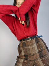 Load image into Gallery viewer, The Wool Lucky Red Cardigan | Vintage premium wool cable knit knitted sweater jacket S-M
