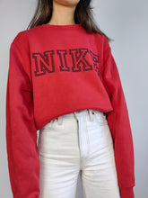Load image into Gallery viewer, The Nike Spell Out Red Sweatshirt | Vintage red Nike embroidery logo sweater pullover crewneck women men unisex L

