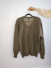 Load image into Gallery viewer, The Wool Brown Cable Knit Sweater | Vintage wool mix jumper pullover cable knit brown grey women men unisex M
