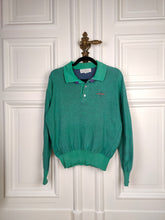 Load image into Gallery viewer, The JC De Castelbajac Iceberg Mint Polo | Vintage JC De Castelbajac Iceberg designer cotton knit sweater knitted jumper een knitted pullover green turquoise long sleeve 3 S
