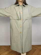 Load image into Gallery viewer, The Mint Green Vest Trench Coat | Vintage 3-in-1 vest jacket mid long spring summer waist tie pastel sage green M-L

