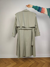 Load image into Gallery viewer, The Mint Green Vest Trench Coat | Vintage 3-in-1 vest jacket mid long spring summer waist tie pastel sage green M-L
