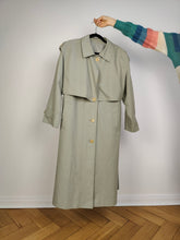 Load image into Gallery viewer, The Mint Green Vest Trench Coat | Vintage 3-in-1 vest jacket mid long spring summer waist tie pastel sage green M-L
