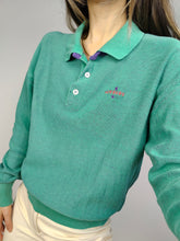 Load image into Gallery viewer, The JC De Castelbajac Iceberg Mint Polo | Vintage JC De Castelbajac Iceberg designer cotton knit sweater knitted jumper een knitted pullover green turquoise long sleeve 3 S
