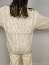 Load image into Gallery viewer, The Cream Crochet Peacock Pullover | Vintage cotton wool mix sweater jumper plain men women unisex beige off white ivory L

