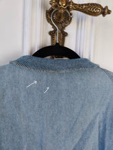Load image into Gallery viewer, The Varsity Denim Jacket Roy Rogers | Vintage 80s USA baseball light blue jeans wash bomber summer spring embroidery men unisex women L

