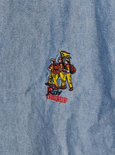 Load image into Gallery viewer, The Varsity Denim Jacket Roy Rogers | Vintage 80s USA baseball light blue jeans wash bomber summer spring embroidery men unisex women L
