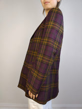 Load image into Gallery viewer, The Wool Purple Tartan Check Blazer | Vintage 100% pure wool checkered pattern plaid jacket made in Italy IT42 D38 S
