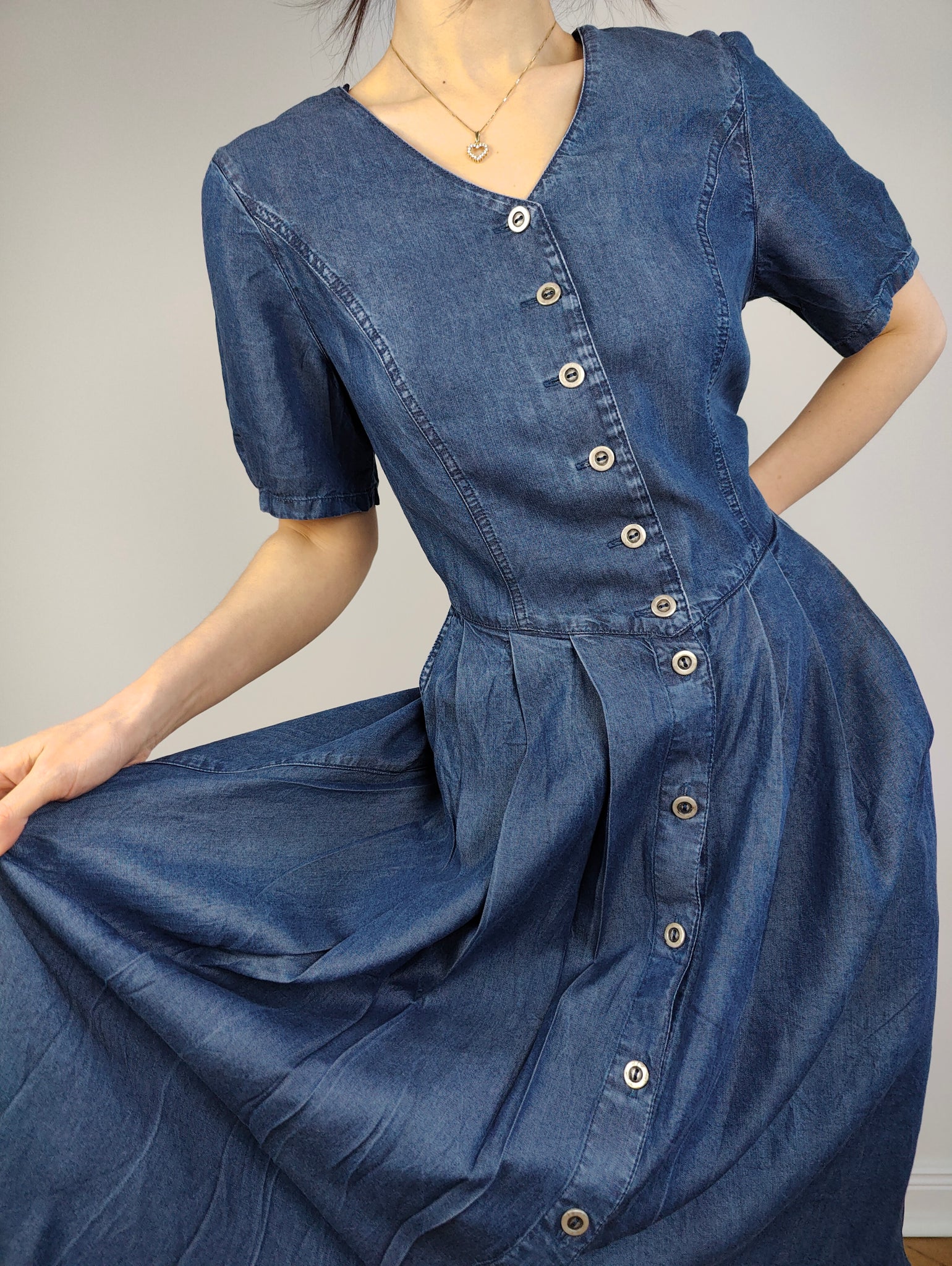 The Dark Blue Maxi Denim Shirt Dress | Vintage 90s jeans button down s The Vintage Takeaway The Dark Blue Maxi Denim Shirt Dress | Vintage 90s jeans button down s The Vintage Takeaway
