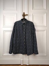 Load image into Gallery viewer, The Blue White Speckle Pattern Shirt | Vintage Youngline Seidensticker long sleeve print triangle unisex men 41/42 L-XL
