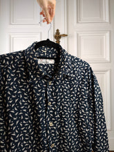 Load image into Gallery viewer, The Blue White Speckle Pattern Shirt | Vintage Youngline Seidensticker long sleeve print triangle unisex men 41/42 L-XL
