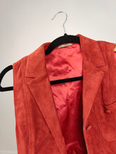 Load image into Gallery viewer, The Red Suede Sleeveless Vest Top | Vintage genuine leather gilet waistcoat XS
