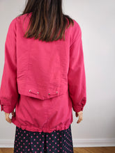 Load image into Gallery viewer, The Hot Pink Spring Parka Coat | Vintage oversized mid length summer magenta jacket S-M

